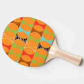 Mid Century Modern Oranje Ping Pong Paddle Tafeltennisbatje (Zijkant)