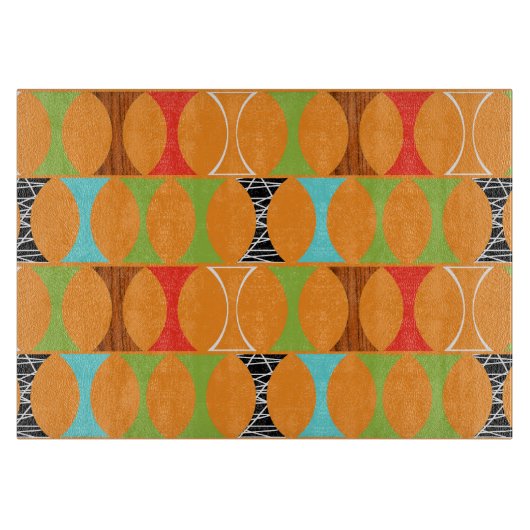 Mid Century Modern Oranje snijvlak Snijplank (Voorkant)