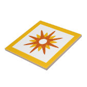 Mid-Century Modern Oranje Starburst Tegeltje (Zijkant)