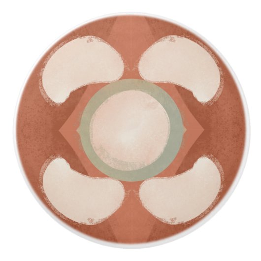 Mid Century Modern Organisch Patroon Terracotta Mu Keramische Knop (Voorkant)