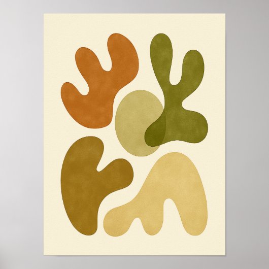 Mid Century Modern Organische Abstractie Poster (Voorkant)