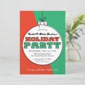 Mid Century Modern Ornament Holiday Party Kaart (Staand voorkant)