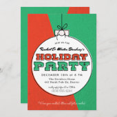 Mid Century Modern Ornament Holiday Party Kaart (Voorkant / Achterkant)