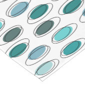 Mid Century Modern Ovalen Scribbles Turquoise Korte Tafelloper (Hoek)