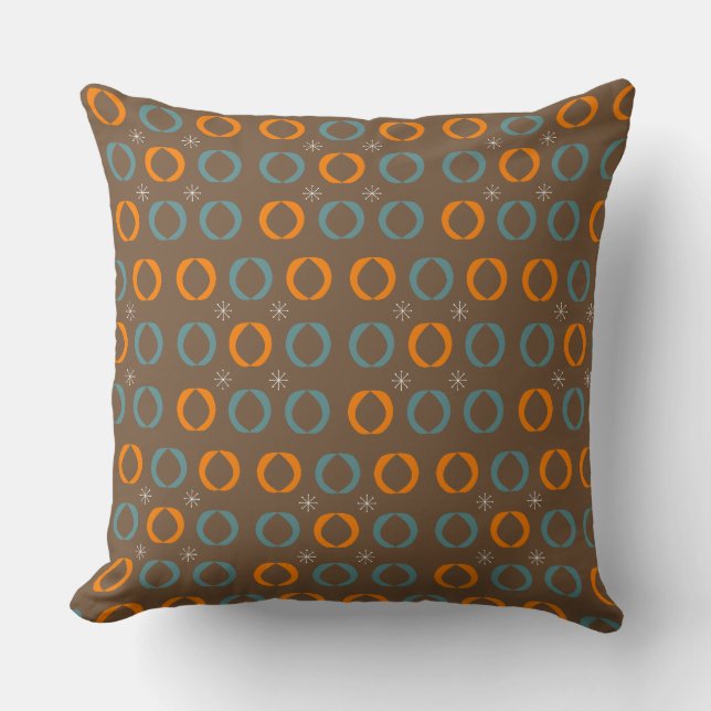 Mid Century Modern, Ovalen, Sterren Blauwgroen Sin Kussen (Voorkant)