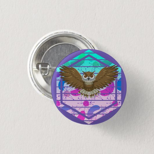 Mid Century Modern Owl Ronde Button 3,2 Cm (Voorkant /achterkant)