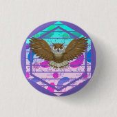 Mid Century Modern Owl Ronde Button 3,2 Cm (Voorkant)