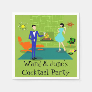 Mid Century Modern Paar Papieren servetten