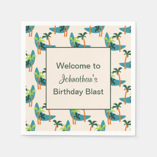 Mid Century Modern Palm Oasis Birthday Servet