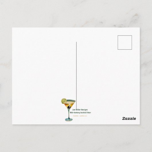 Mid Century Modern Party De Martini Dans Briefkaart (Achterkant)