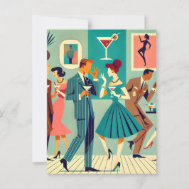 Mid Century Modern Party De Martini Dans Briefkaart