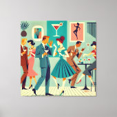 Mid Century Modern Party De Martini Dans Canvas Afdruk (Voorkant)