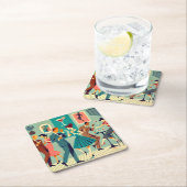 Mid Century Modern Party De Martini Dans Kartonnen Onderzetters (Insitu)