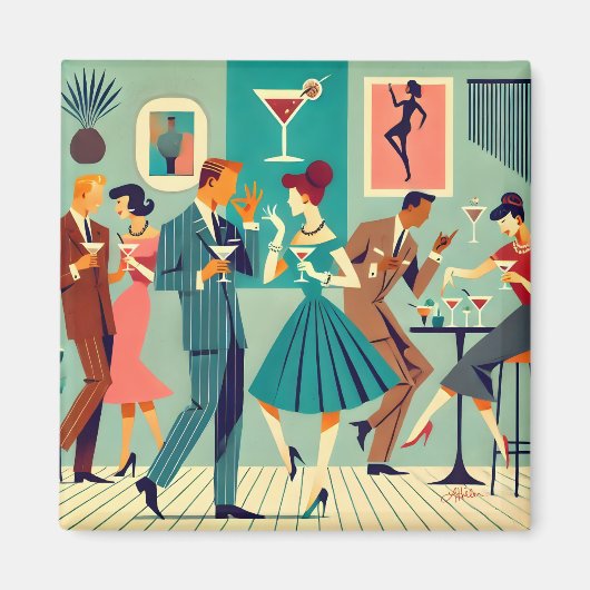 Mid Century Modern Party De Martini Dans Magneet (Voorkant)
