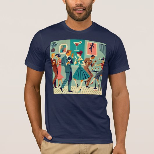 Mid Century Modern Party De Martini Dans T-shirt (Voorkant)