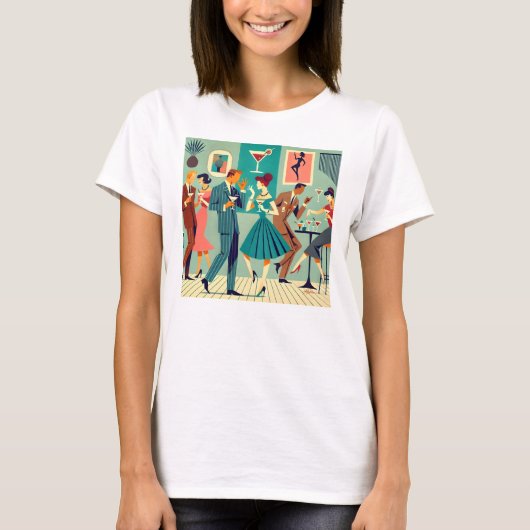Mid Century Modern Party De Martini Dans T-shirt (Voorkant)