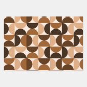 Mid Century Modern  Patroon Bruin & Beige Inpakpapier Vel (Voorkant 3)