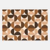 Mid Century Modern  Patroon Bruin & Beige Inpakpapier Vel (Voorkant)