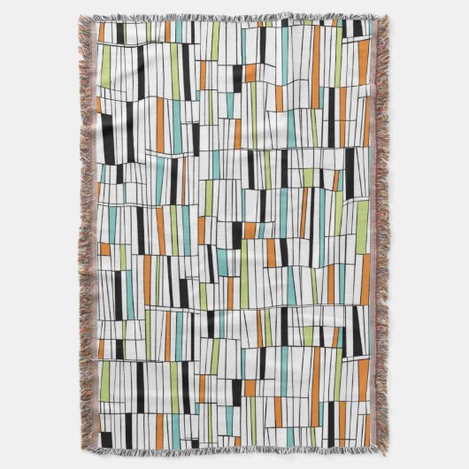 Mid Century Modern Patroon Deken (Voorkant Verticaal)