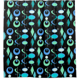 Mid Century Modern Patroon Douchegordijn