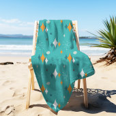 Mid Century Modern Patroon in Blauwgroen Strandlaken