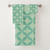 Mid Century Modern Patroon in Mint Green Art Bad Handdoek (Insitu)