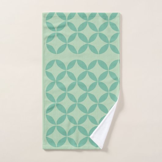 Mid Century Modern Patroon in Mint Green Art Bad Handdoek (Handdoek)