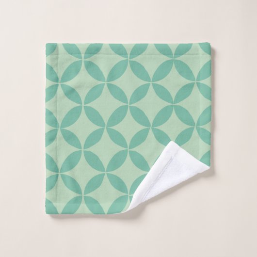 Mid Century Modern Patroon in Mint Green Art Bad Handdoek (Wasdoekje)