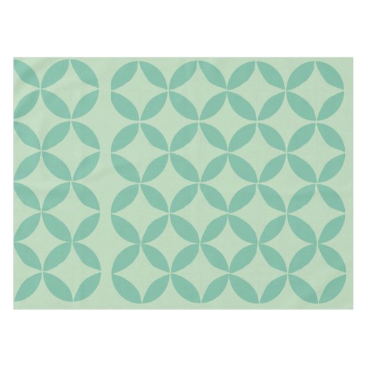 Mid Century Modern Patroon in Mint Green Art Tafelkleed (Voorkant (Horizontaal))