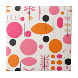 Mid Century Modern Patroon Kleurrijke Boheemse RET Tegeltje