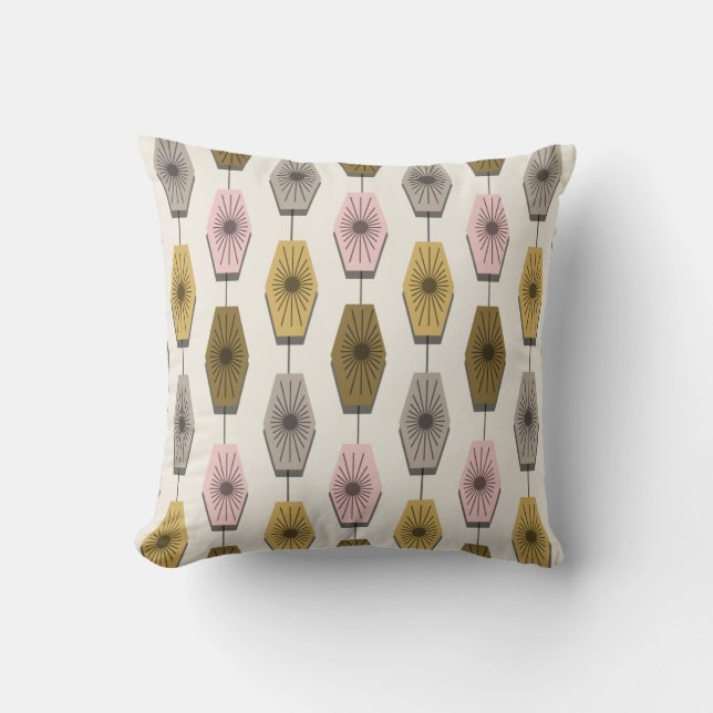 Mid Century Modern Patroon Kussen (Voorkant)