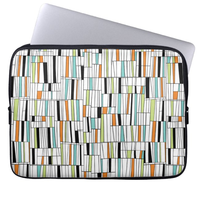 Mid Century Modern Patroon Laptop Sleeve (Voorkant)