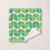 Mid Century Modern Patroon met geometrisch groen Bad Handdoek (Wasdoekje)