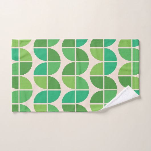 Mid Century Modern Patroon met geometrisch groen Bad Handdoek (Handdoek)