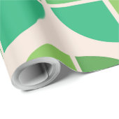 Mid Century Modern Patroon met geometrisch groen Cadeaupapier (Rol Hoek)