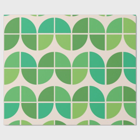 Mid Century Modern Patroon met geometrisch groen Cadeaupapier (Vlak)