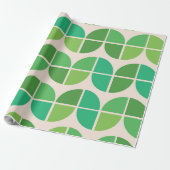 Mid Century Modern Patroon met geometrisch groen Cadeaupapier (Uitgerold)