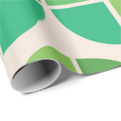 Mid Century Modern Patroon met geometrisch groen Cadeaupapier (Rol Hoek)