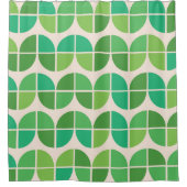 Mid Century Modern Patroon met geometrisch groen Douchegordijn (Voorkant)