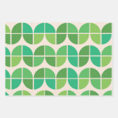 Mid Century Modern Patroon met geometrisch groen Inpakpapier Vel (Voorkant 3)