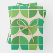 Mid Century Modern Patroon met geometrisch groen Inpakpapier Vel (In situ)