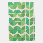 Mid Century Modern Patroon met geometrisch groen Theedoek (Verticaal)