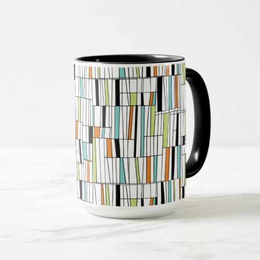 Mid Century Modern Patroon Mok (Voorkant rechts)