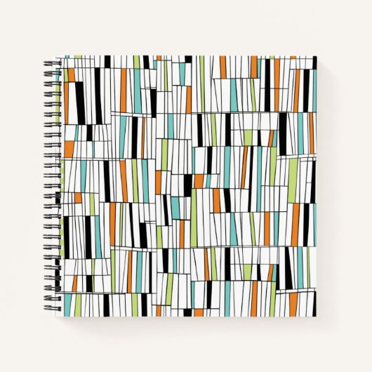 Mid Century Modern Patroon Notitieboek (Voorkant)