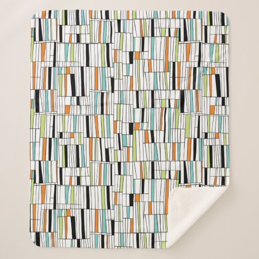 Mid Century Modern Patroon Sherpa Deken (Voorkant)