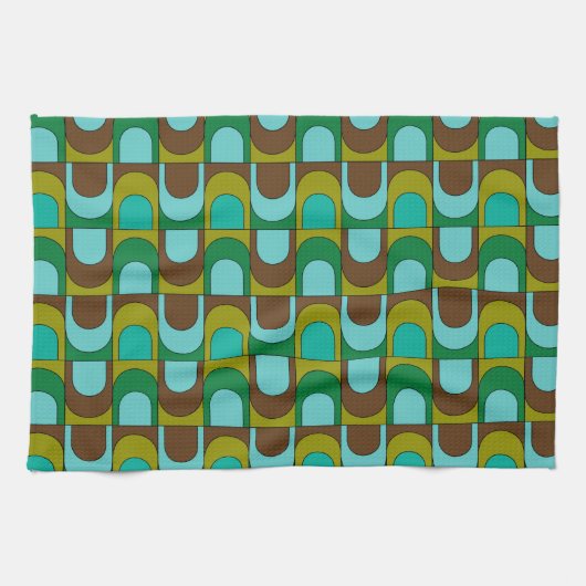 Mid Century Modern Patroon Theedoek (Horizontaal)