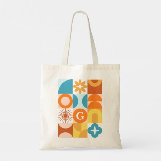Mid Century Modern Patroon Tote Bag (Achterkant)