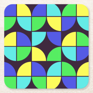 MID CENTURY MODERN Patroonvierkant papieren Onderz Kartonnen Onderzetters