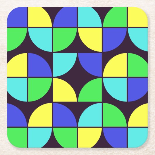 MID CENTURY MODERN Patroonvierkant papieren Onderz Kartonnen Onderzetters (Voorkant)