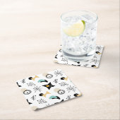 MID CENTURY MODERN Patroonvierkant papieren Onderz Kartonnen Onderzetters (Insitu)